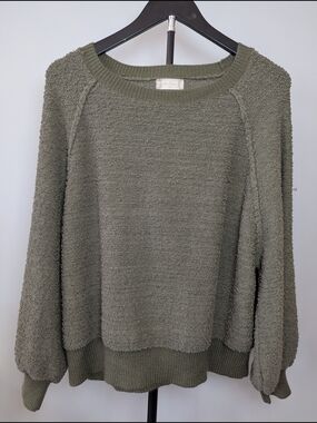 Altard State Women's Size M/L Green Knit Pullover Crew Neck Sweater Long Sleeve